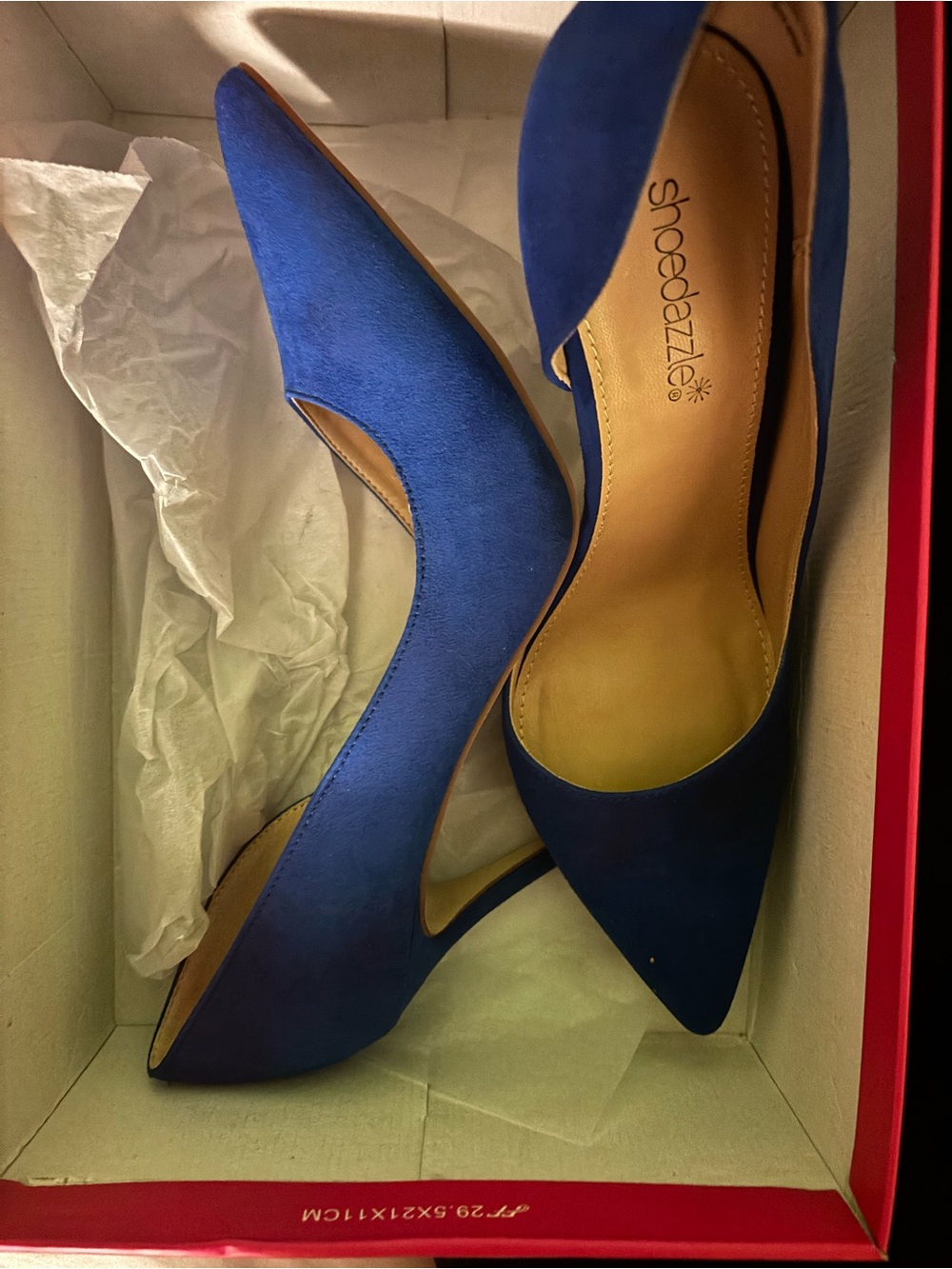 Shoe Dazzle Blue Pointed-Toe D'Orsay Pumps